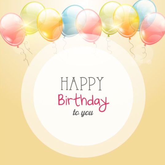 Round birthday card with transparent balloon vector transparent round card birthday balloon   