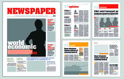 Typesetting newspaper vector templates 02 typesetting templates paper newspaper   