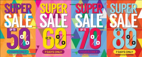 Supe sale banner vector material Supe sale banner   