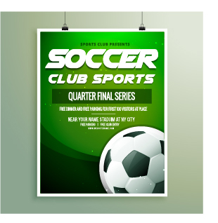 Creative soccer poster design set vector 04 Soccer poster creative   