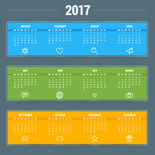 Banners calendar 2017 vector calendar banners 2017   