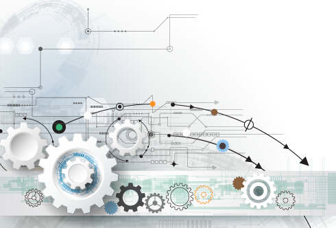 Tech with gear background template vector 05 tech gear background   