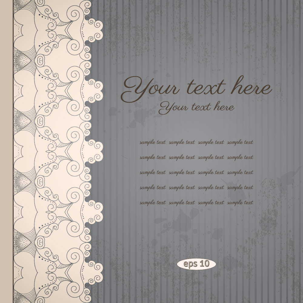 Paper lace with retro background vector Retro font paper lace background   