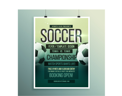 Creative soccer poster design set vector 01 Soccer poster design creative   