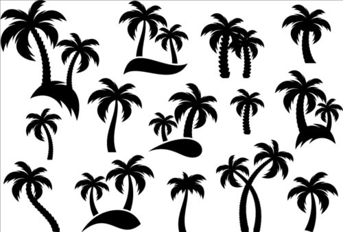 Palm tree silhouetter vector 03 tree silhouetter Palm   