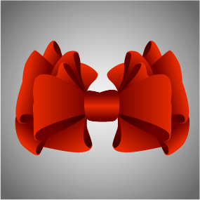 Realistic red bow vector red realistic bow   