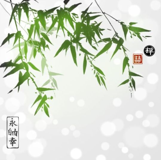 Hand drawn green bamboo background vector 03 hand green drawn bamboo background   