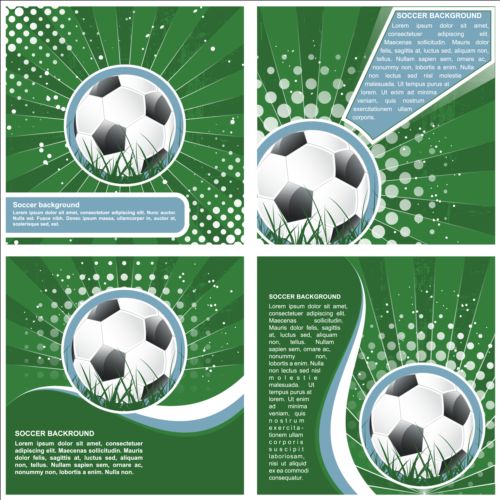 4 Kind soccer background set vector Soccer kind background   