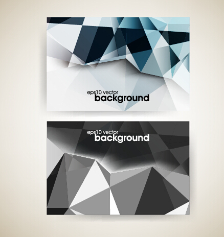 Shiny geometric shapes business cards vector 01 Geometric Shapes Geometric Shape business card   