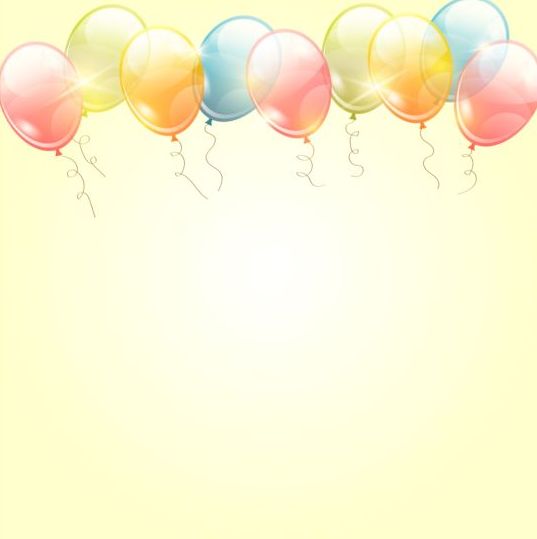 Birthday background with colored transparent balloons vector 05 transparent colored birthday background   