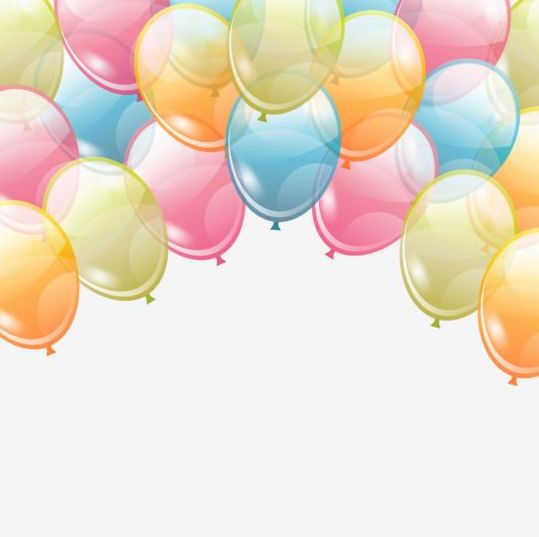 Birthday background with colored transparent balloons vector 04 transparent colored birthday background   