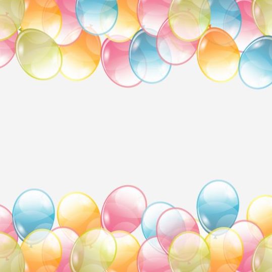 Birthday background with colored transparent balloons vector 03 transparent colored birthday background   