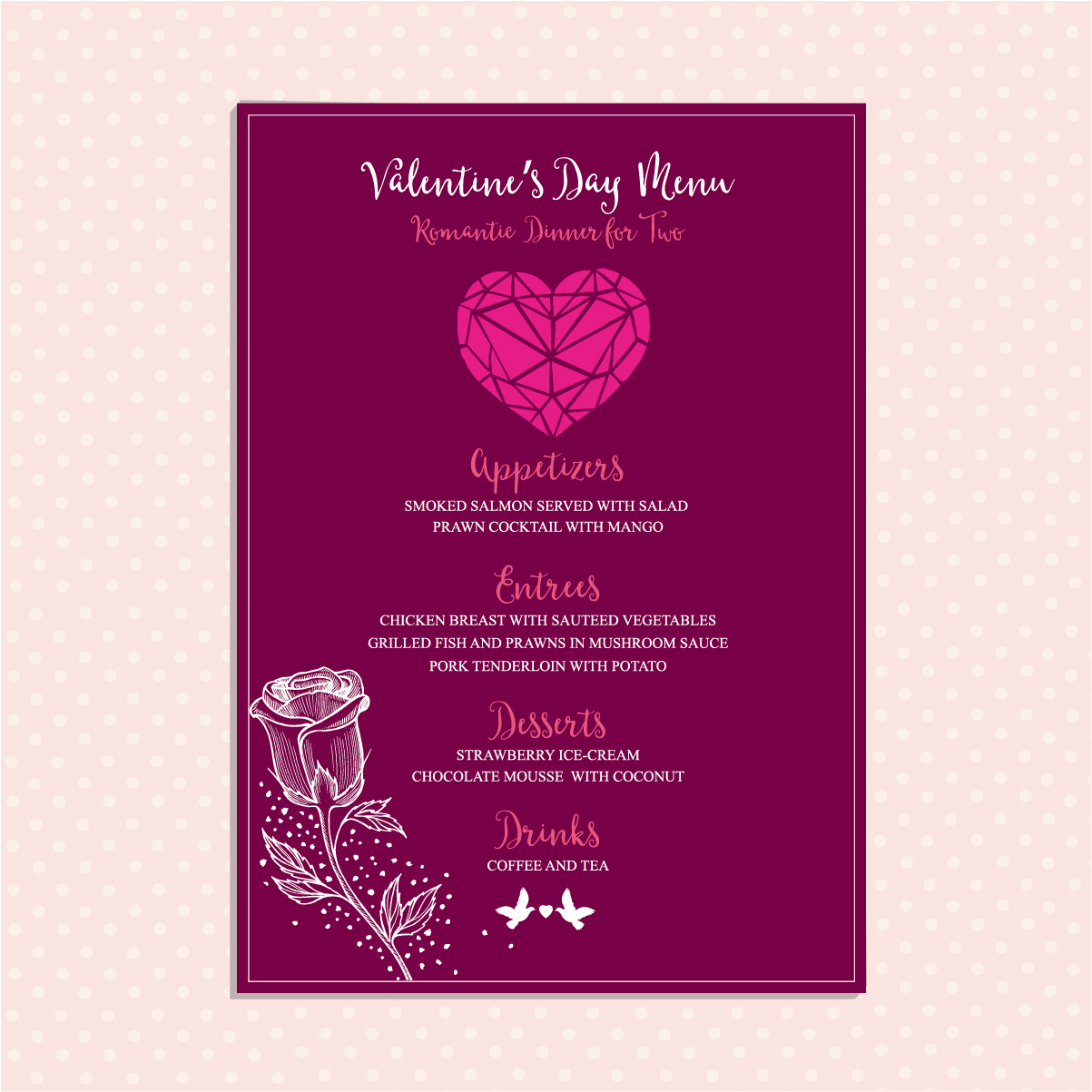 Valentines day restaurant menu vintage vector 05 vintage valentines restaurant menu   