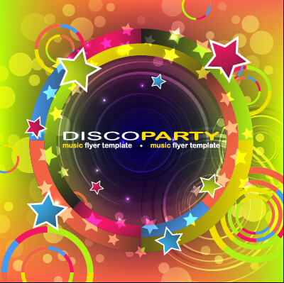 Music disco party flyer design vector material 07 party music material flyer disco   