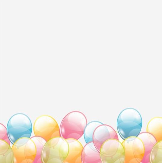Birthday background with colored transparent balloons vector 02 transparent colored birthday background   
