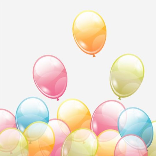 Birthday background with colored transparent balloons vector 01 transparent colored birthday balloons background   