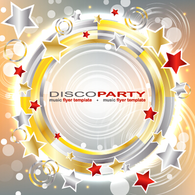 Music disco party flyer design vector material 06 vector material party music material flyer disco   