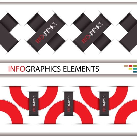 Red with black infographic creative vector 06 red infographic creative black   