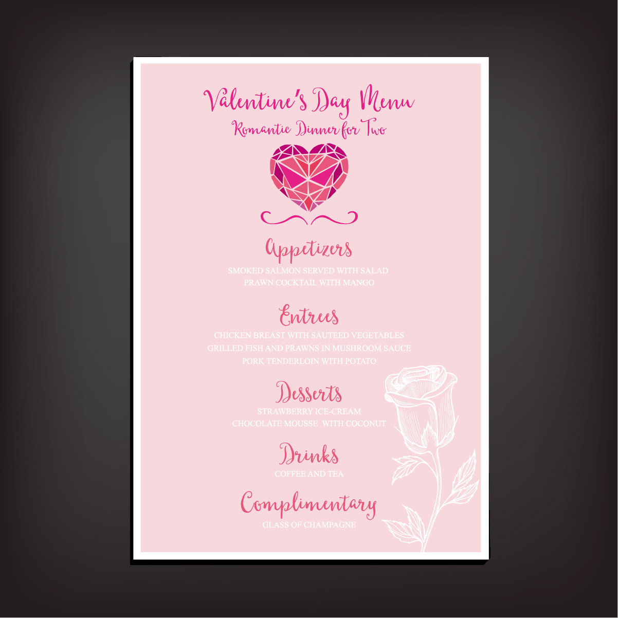 Valentines day restaurant menu vintage vector 02 vintage valentines restaurant menu   