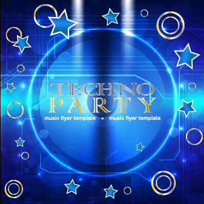 Music disco party flyer design vector material 05 vector material party music material flyer   