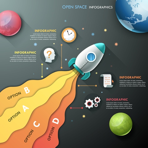 Open space infographic vector template 01 template space open infographic   