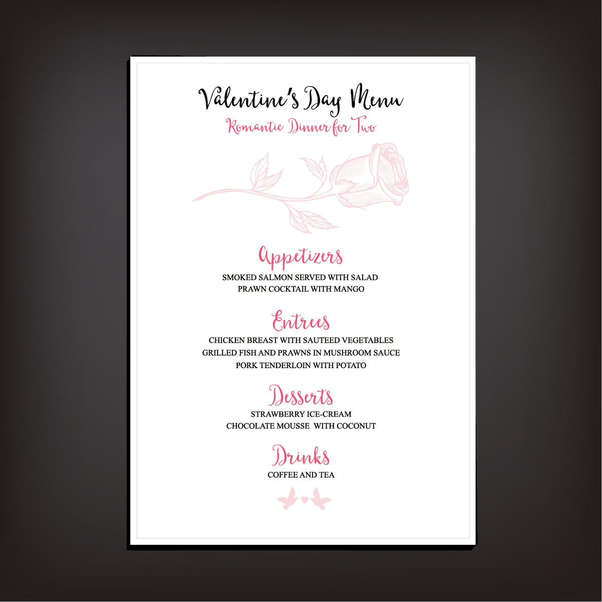Valentines day restaurant menu vintage vector 01 vintage valentines restaurant menu   