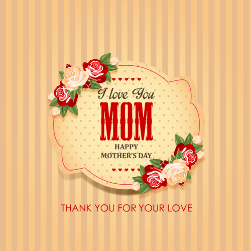 Mothers day vintage background vector 02 vintage Mother's background   