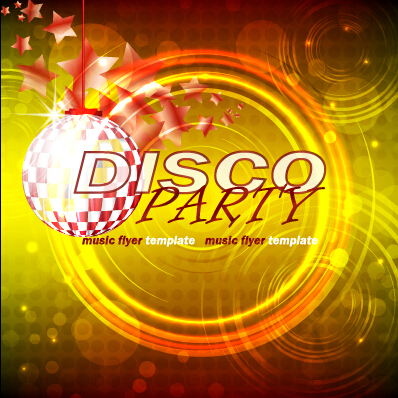 Music disco party flyer design vector material 04 vector material party music material disco   