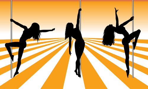 Pole dancer silhouetter vector material 05 silhouetter pole dancer   