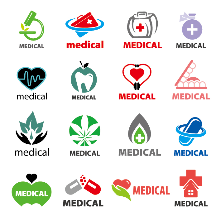 Vector logos medical design material medical material logos   