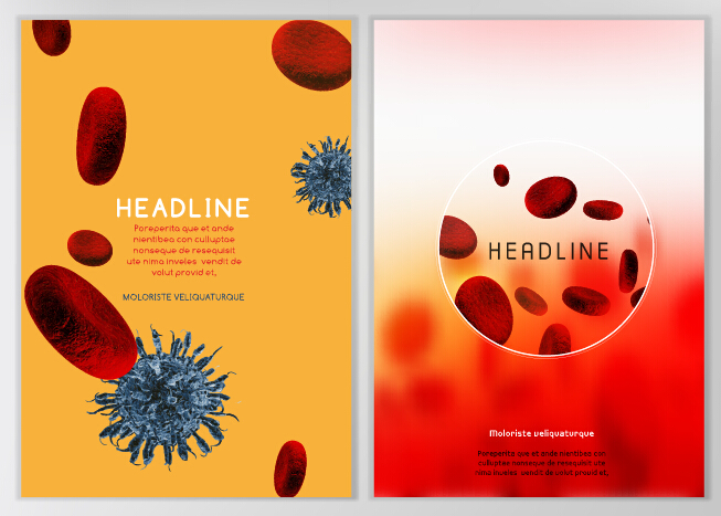 Blood cell with brochure cover vector 02 cover cell brochure blood   