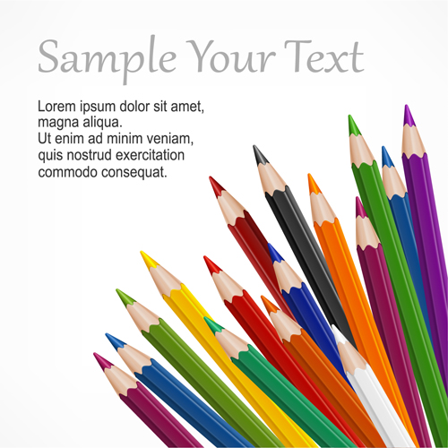 Colorful pencils backgrounds vector set 14 pencils colorful backgrounds   