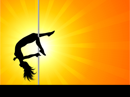 Pole dancer silhouetter vector material 08 silhouetter pole dancer   