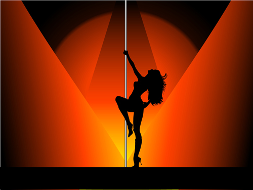 Pole dancer silhouetter vector material 07 silhouetter pole dancer   
