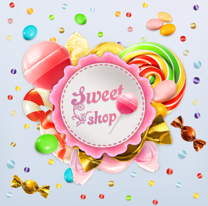 Sweet shop background vectors 02 sweet shop background   