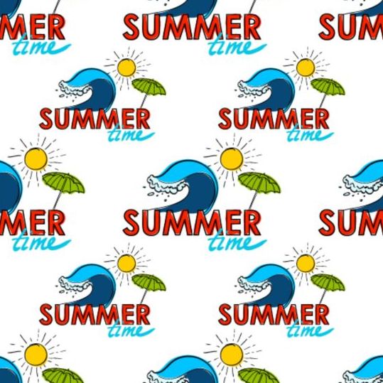 Summer time holiday seamless pattern vector time summer seamless pattern holiday   