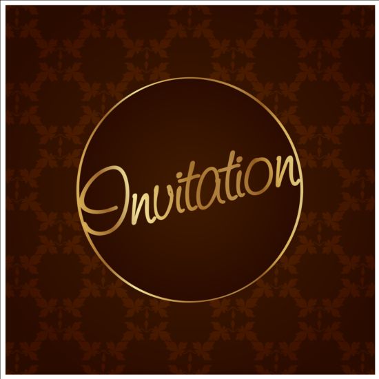 Ornate brown invitation background vectors ornate invitation brown background   