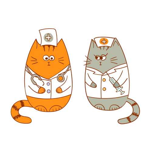 Cute doctors cats vector Doctors cute cats   