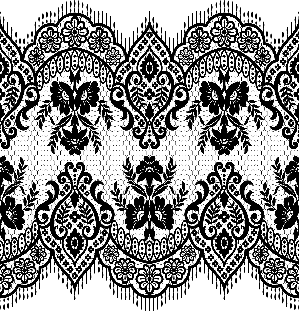 Lace seamless borders vectors set 02 seamless lace borders   