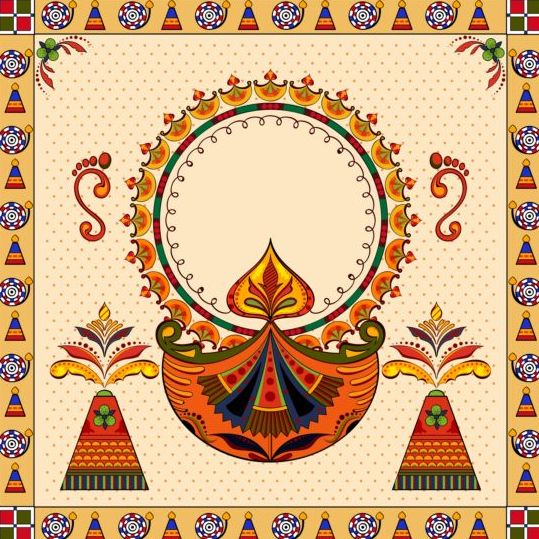 India ethnic styles background art vector 09 styles india ethnic background   