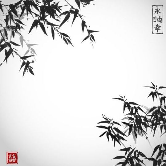 Bamboo chinese wash painting vector 11 wash painting chinese bamboo   