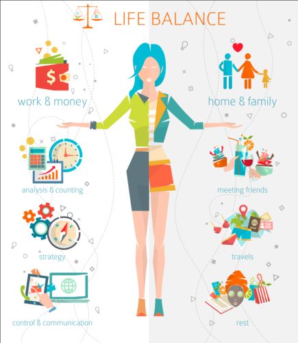 Work and life balance vector template 02 work template life Balance   