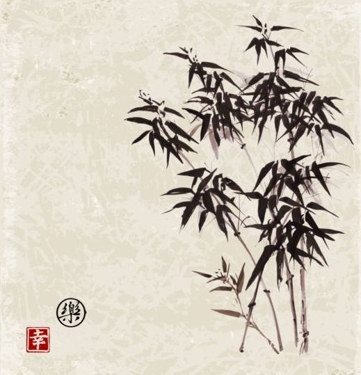 Bamboo chinese wash painting vector 08 wash painting chinese bamboo   