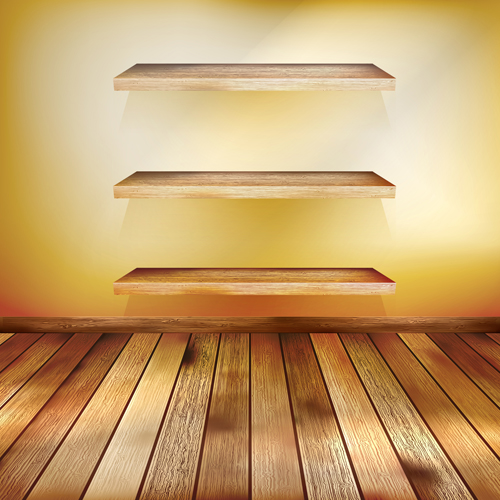 Shelf and wooden wall vector 04 wooden wall shelf   