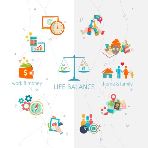 Work and life balance vector template 09 work template life Balance   