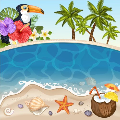 Beach with sea and summer holiday background 09 summer sea holiday beach background   