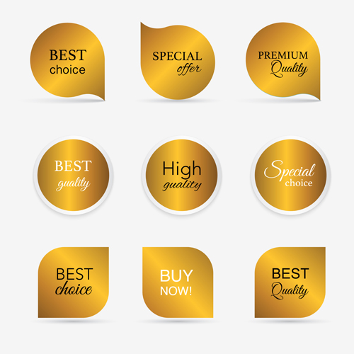 Golden badge and sticker vector sticker golden badge   