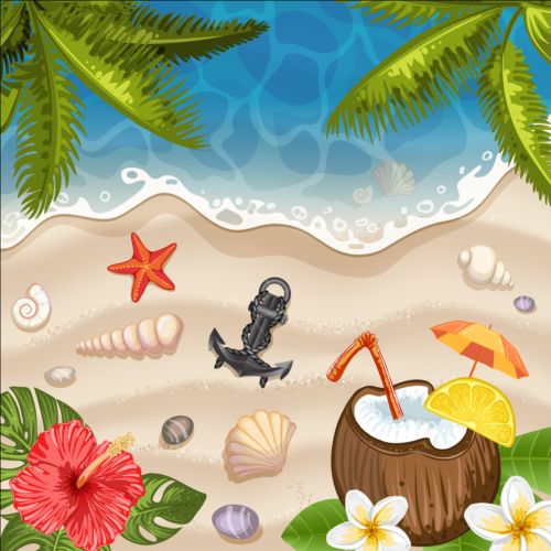 Beach with sea and summer holiday background 07 summer sea holiday beach background   