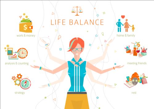 Work and life balance vector template 06 work template life Balance   