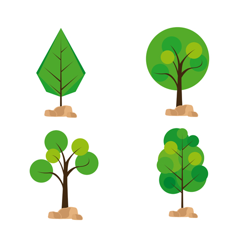 Cute tree vector illustration set 04 tree illustration cute   